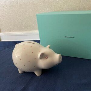 Tiffany Vintage Pink Polka Dot Piggy Bank